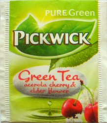 Pickwick 3 Pure Green Green Tea Acerola cherry and elder flower - a